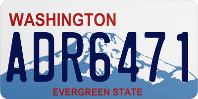 WA license plate ADR6471