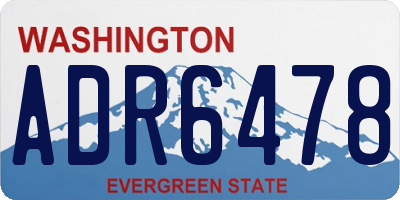 WA license plate ADR6478