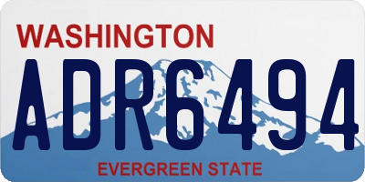WA license plate ADR6494