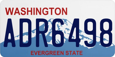 WA license plate ADR6498