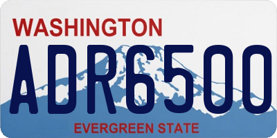 WA license plate ADR6500