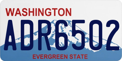 WA license plate ADR6502