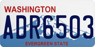 WA license plate ADR6503