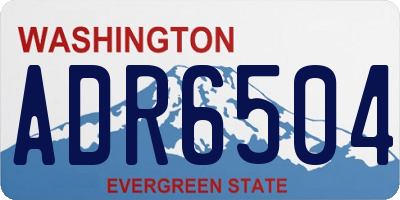 WA license plate ADR6504