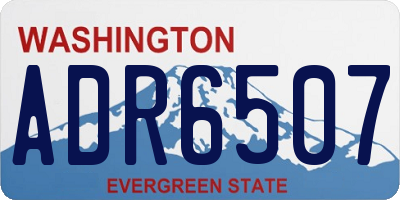 WA license plate ADR6507