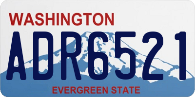 WA license plate ADR6521