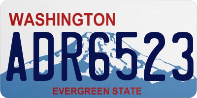 WA license plate ADR6523