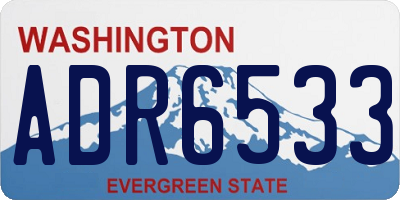 WA license plate ADR6533