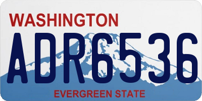 WA license plate ADR6536