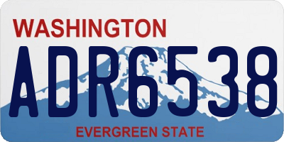 WA license plate ADR6538