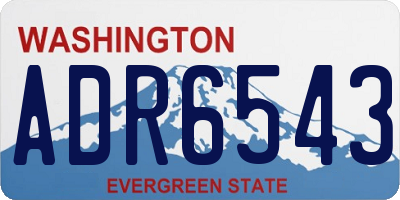 WA license plate ADR6543
