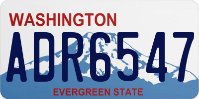 WA license plate ADR6547