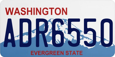 WA license plate ADR6550