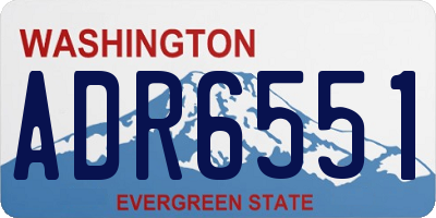 WA license plate ADR6551