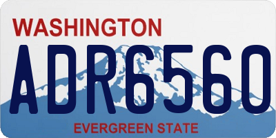 WA license plate ADR6560