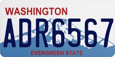 WA license plate ADR6567