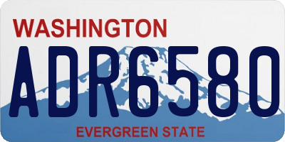 WA license plate ADR6580