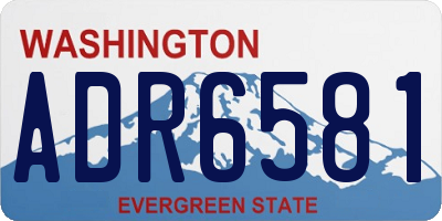 WA license plate ADR6581