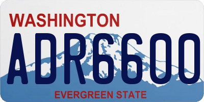 WA license plate ADR6600