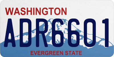 WA license plate ADR6601