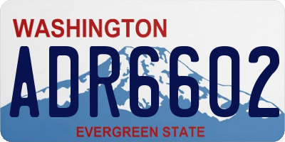 WA license plate ADR6602