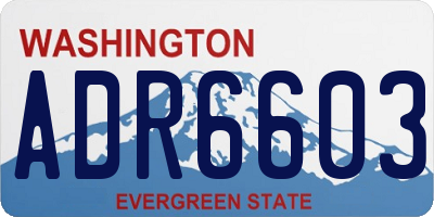 WA license plate ADR6603