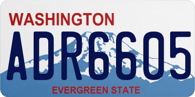 WA license plate ADR6605