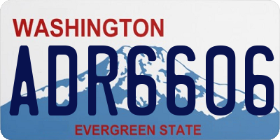 WA license plate ADR6606