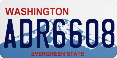 WA license plate ADR6608