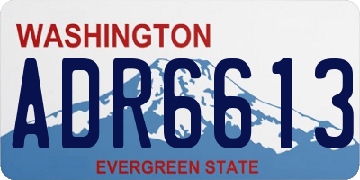WA license plate ADR6613