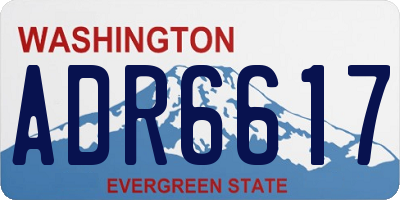WA license plate ADR6617