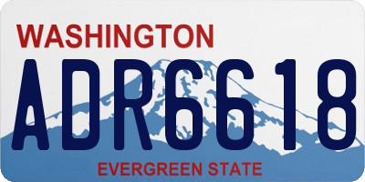 WA license plate ADR6618