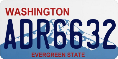 WA license plate ADR6632