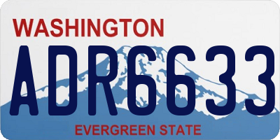 WA license plate ADR6633