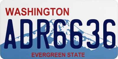WA license plate ADR6636