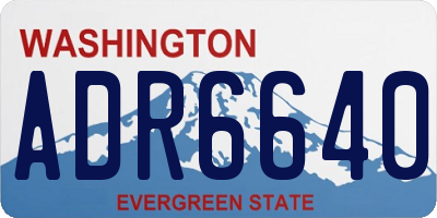 WA license plate ADR6640