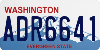 WA license plate ADR6641