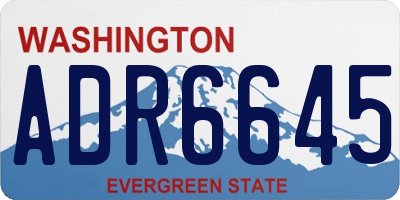 WA license plate ADR6645
