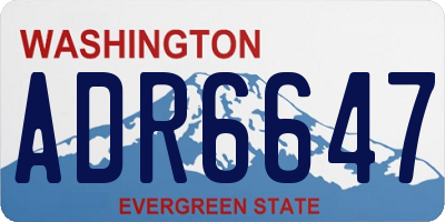 WA license plate ADR6647