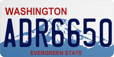 WA license plate ADR6650
