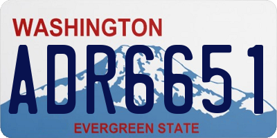 WA license plate ADR6651