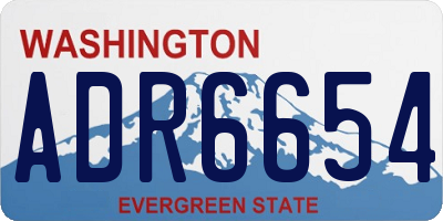 WA license plate ADR6654