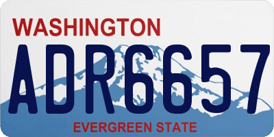 WA license plate ADR6657