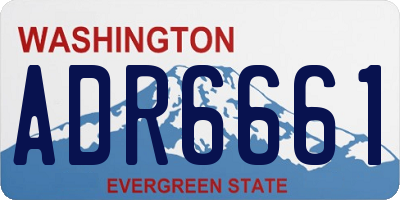 WA license plate ADR6661