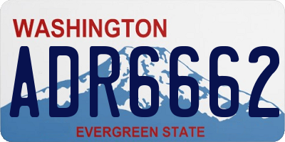 WA license plate ADR6662