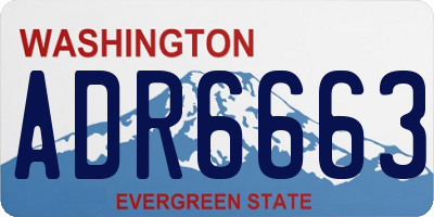 WA license plate ADR6663