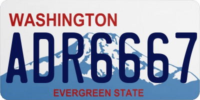 WA license plate ADR6667