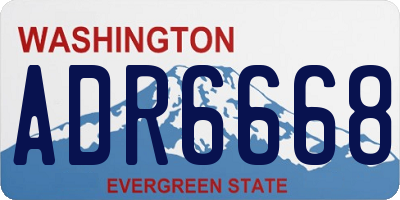 WA license plate ADR6668