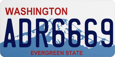 WA license plate ADR6669
