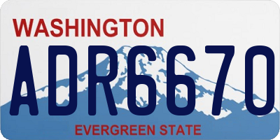 WA license plate ADR6670